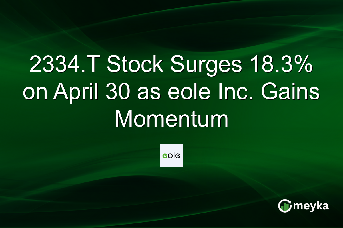 2334.T Stock Surges 18.3% on April 30 as eole Inc. Gains Momentum