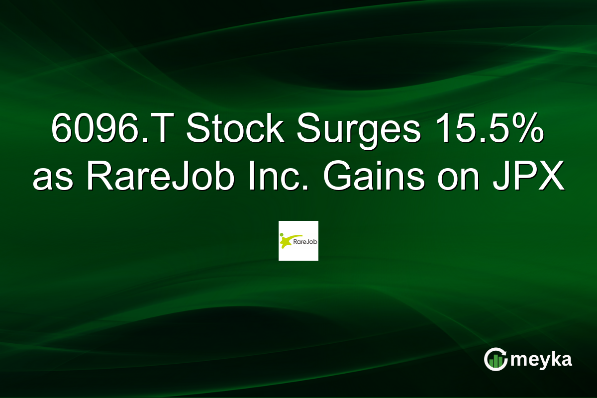 6096.T Stock Surges 15.5% as RareJob Inc. Gains on JPX