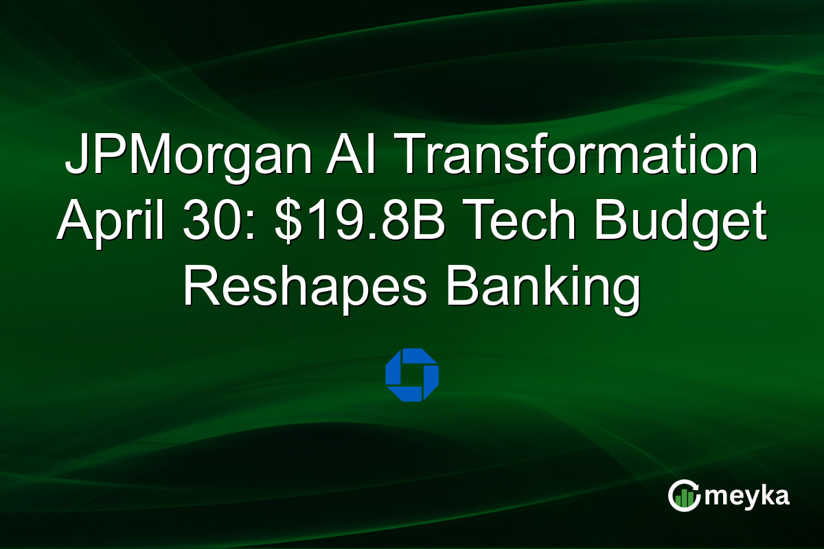 JPMorgan AI Transformation April 30: $19.8B Tech Budget Reshapes Banking