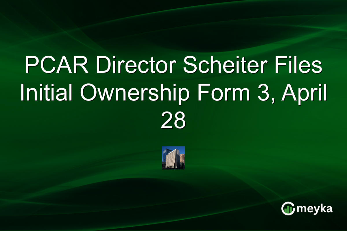 PCAR Director Scheiter Files Initial Ownership Form 3, April 28
