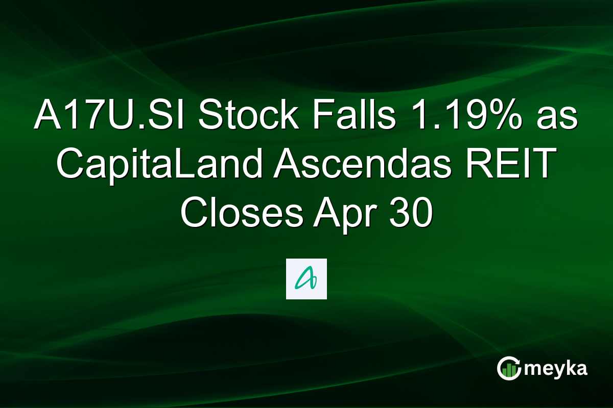 A17U.SI Stock Falls 1.19% as CapitaLand Ascendas REIT Closes Apr 30