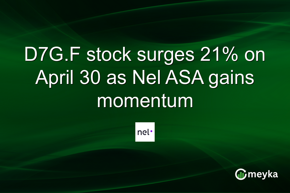 D7G.F stock surges 21% on April 30 as Nel ASA gains momentum