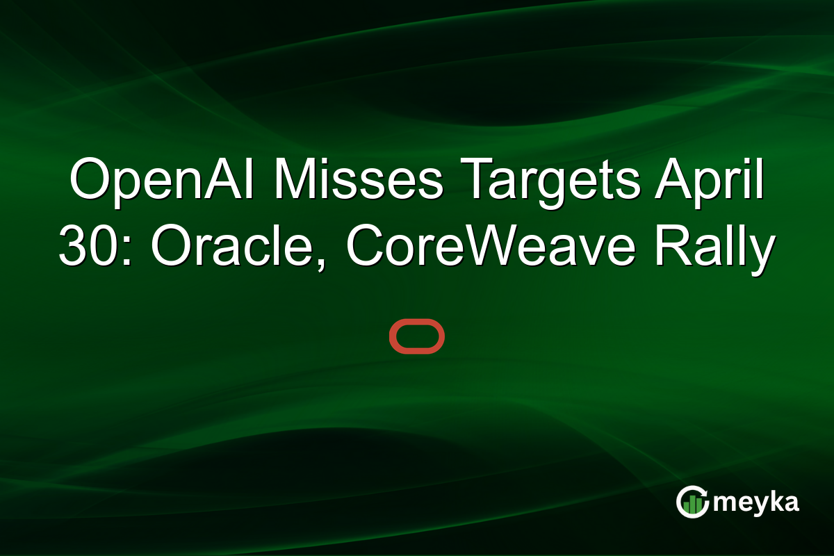 OpenAI Misses Targets April 30: Oracle, CoreWeave Rally