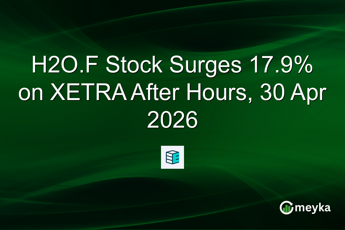 H2O.F Stock Surges 17.9% on XETRA After Hours, 30 Apr 2026