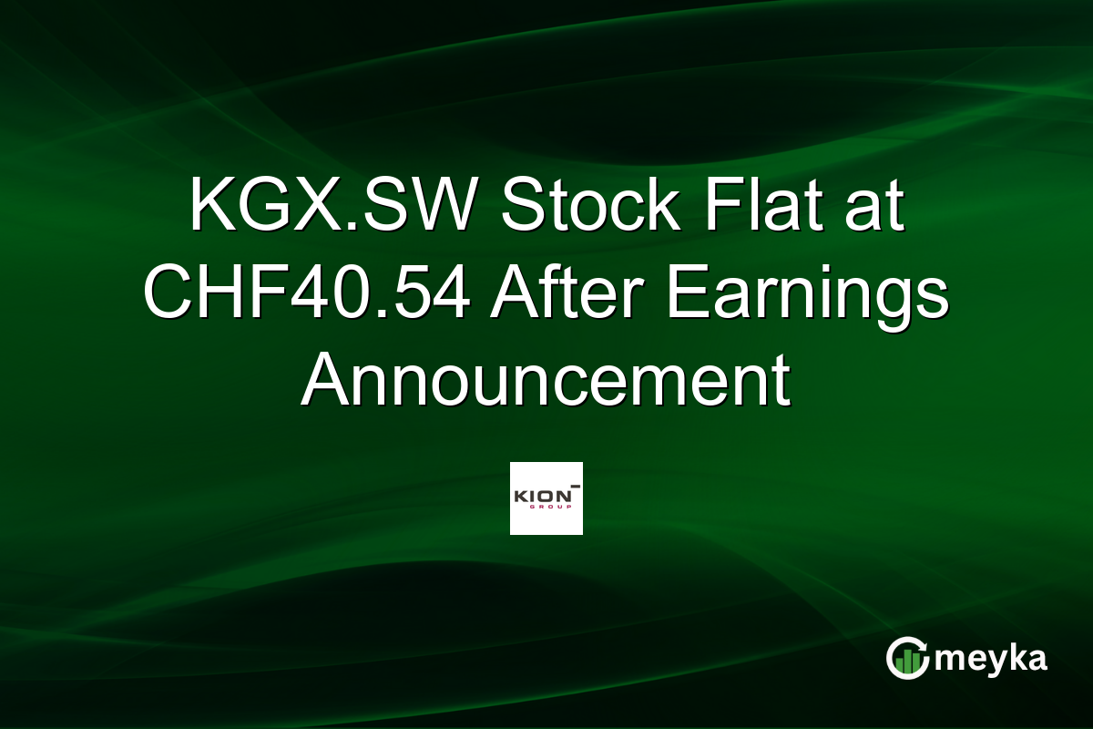 KGX.SW Stock Flat at CHF40.54 After Earnings Announcement