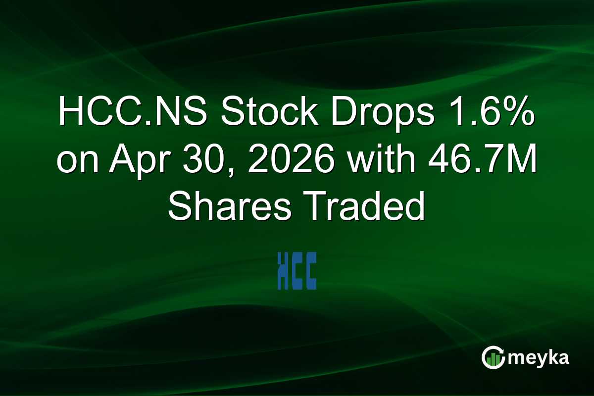 HCC.NS Stock Drops 1.6% on Apr 30, 2026 with 46.7M Shares Traded