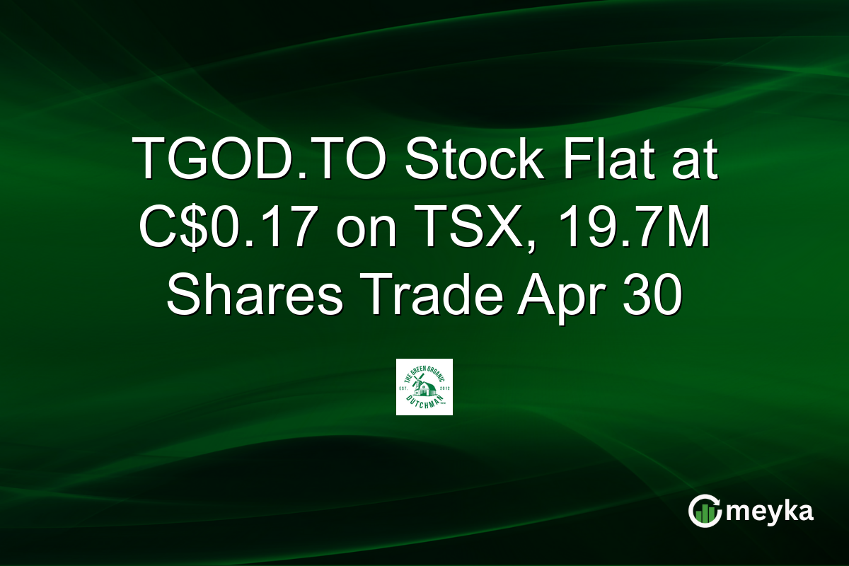 TGOD.TO Stock Flat at C$0.17 on TSX, 19.7M Shares Trade Apr 30
