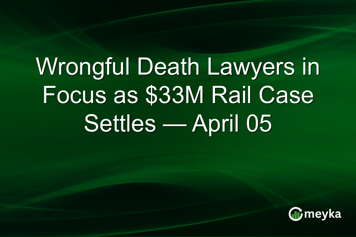 Wrongful Death Lawyers in Focus as $33M Rail Case Settles — April 05