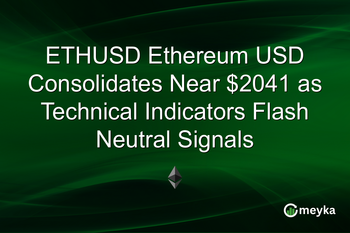 ETHUSD Ethereum USD Consolidates Near $2041 as Technical Indicators Flash Neutral Signals