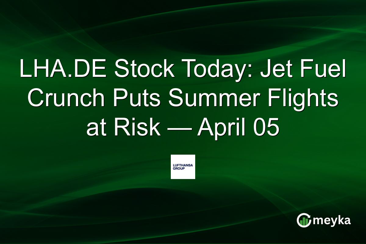 LHA.DE Stock Today: Jet Fuel Crunch Puts Summer Flights at Risk — April 05