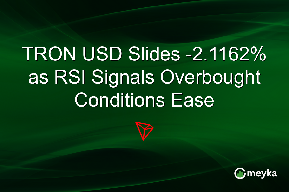 TRON USD Slides -2.1162% as RSI Signals Overbought Conditions Ease