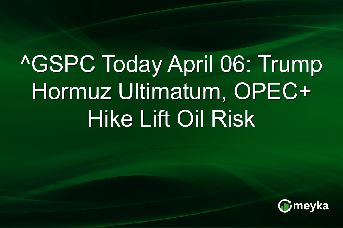 ^GSPC Today April 06: Trump Hormuz Ultimatum, OPEC+ Hike Lift Oil Risk
