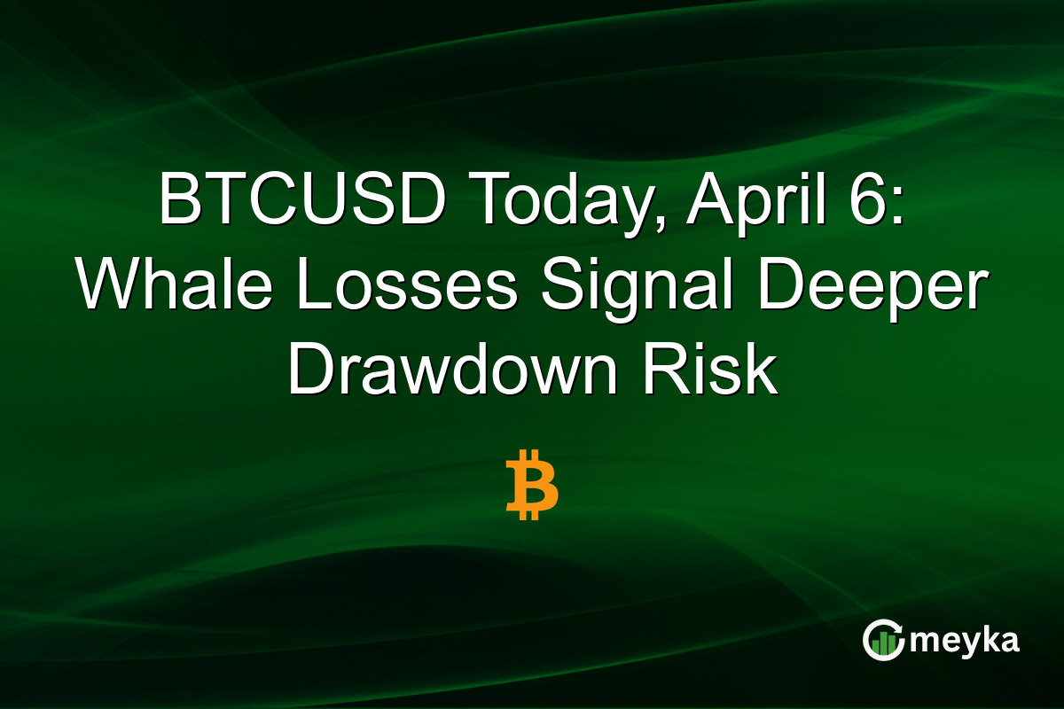 BTCUSD Today, April 6: Whale Losses Signal Deeper Drawdown Risk