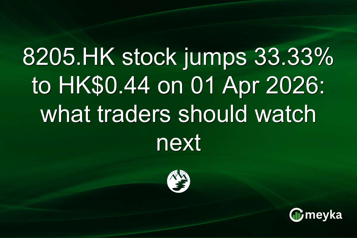 8205.HK stock jumps 33.33% to HK$0.44 on 01 Apr 2026: what traders should watch next