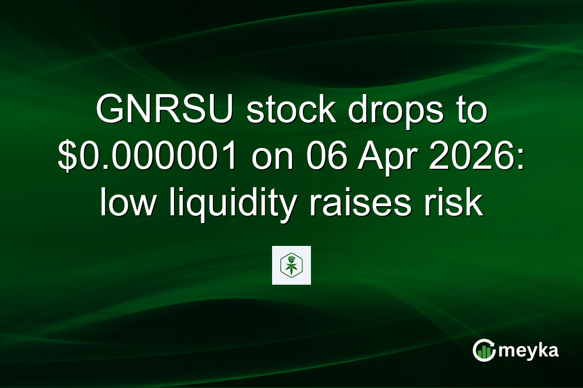 GNRSU stock drops to $0.000001 on 06 Apr 2026: low liquidity raises risk