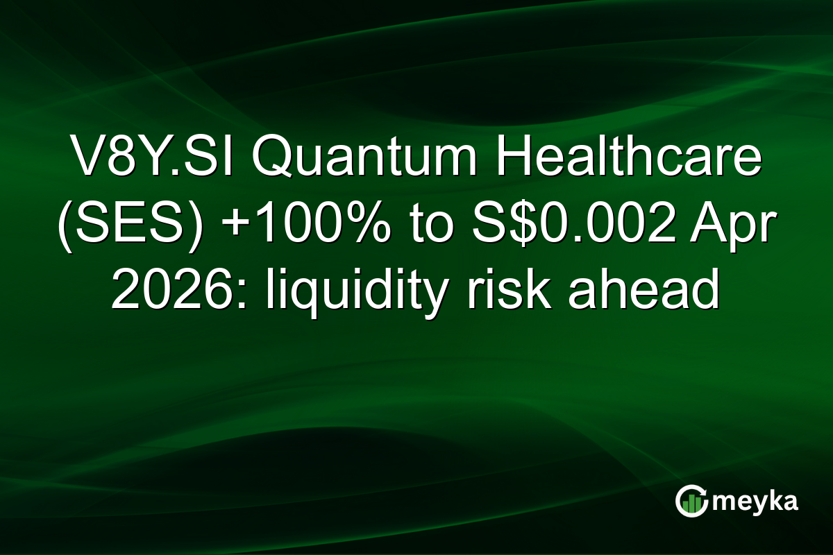V8Y.SI Quantum Healthcare (SES) +100% to S$0.002 Apr 2026: liquidity risk ahead
