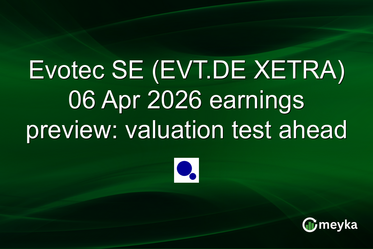 Evotec SE (EVT.DE XETRA) 06 Apr 2026 earnings preview: valuation test ahead