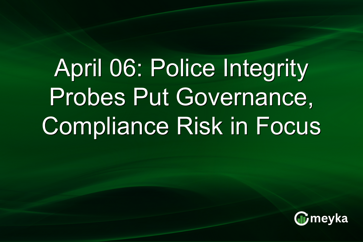 April 06: Police Integrity Probes Put Governance, Compliance Risk in Focus