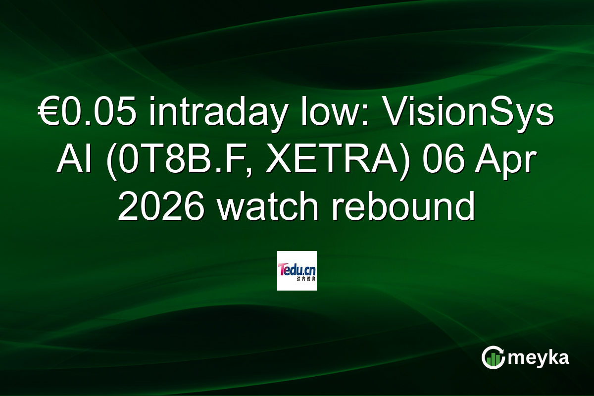 €0.05 intraday low: VisionSys AI (0T8B.F, XETRA) 06 Apr 2026 watch rebound