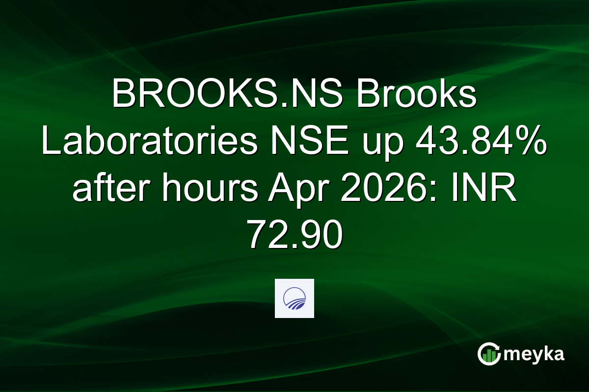 BROOKS.NS Brooks Laboratories NSE up 43.84% after hours Apr 2026: INR 72.90