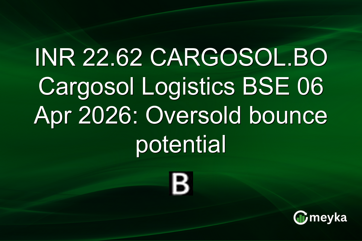 INR 22.62 CARGOSOL.BO Cargosol Logistics BSE 06 Apr 2026: Oversold bounce potential