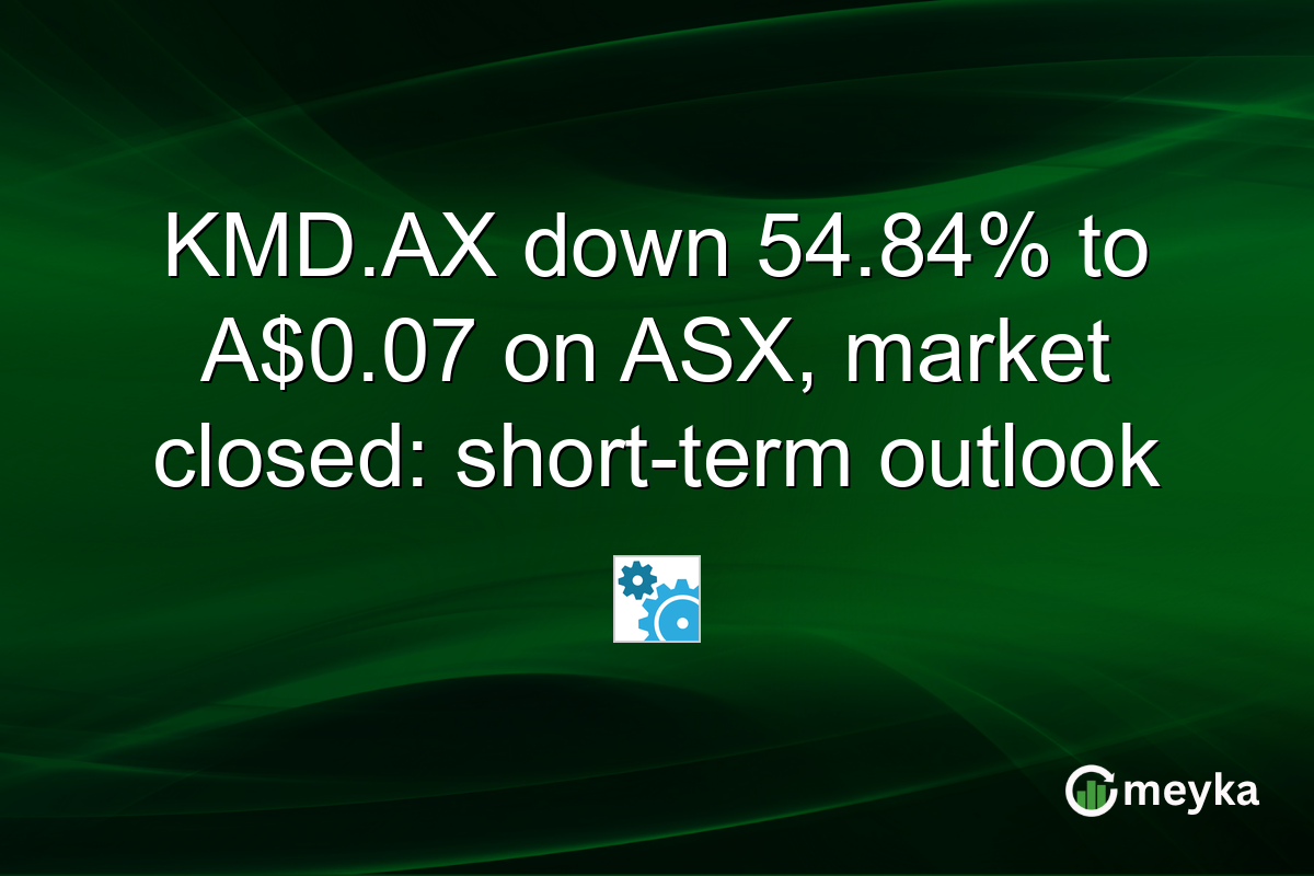 KMD.AX down 54.84% to A$0.07 on ASX, market closed: short-term outlook