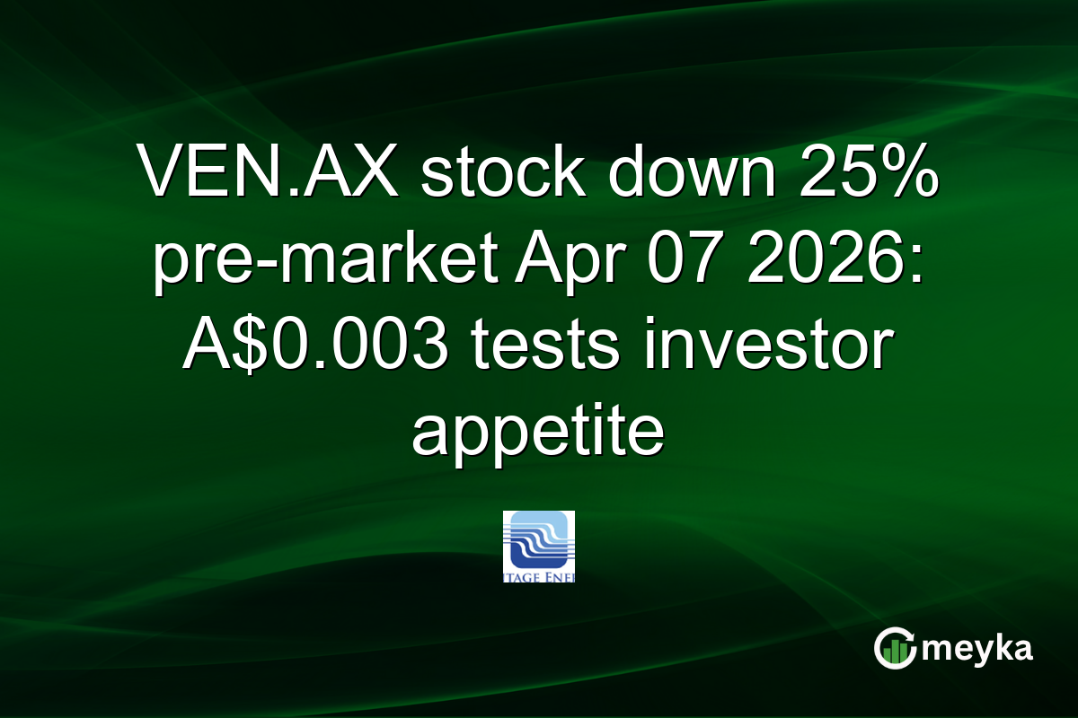 VEN.AX stock down 25% pre-market Apr 07 2026: A$0.003 tests investor appetite