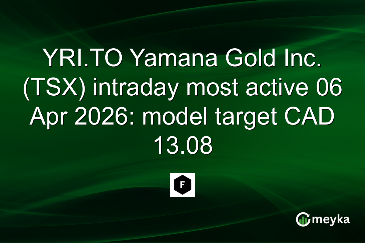 YRI.TO Yamana Gold Inc. (TSX) intraday most active 06 Apr 2026: model target CAD 13.08