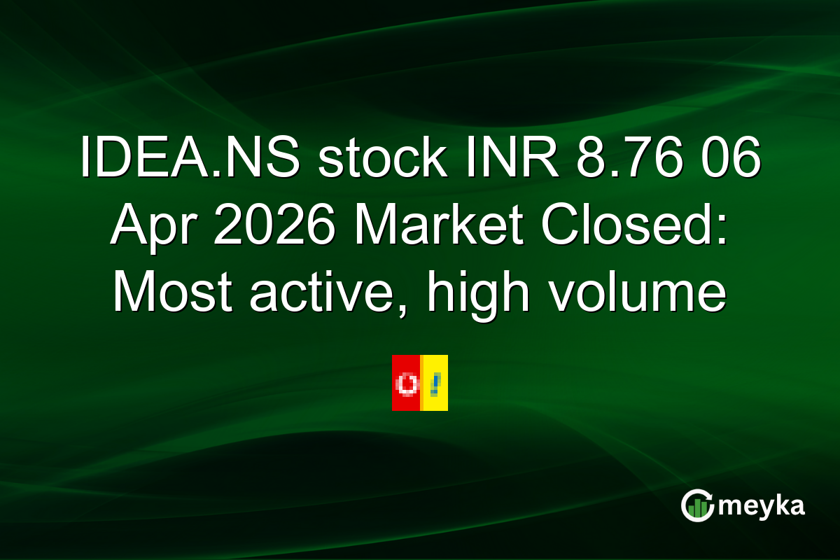 IDEA.NS stock INR 8.76 06 Apr 2026 Market Closed: Most active, high volume