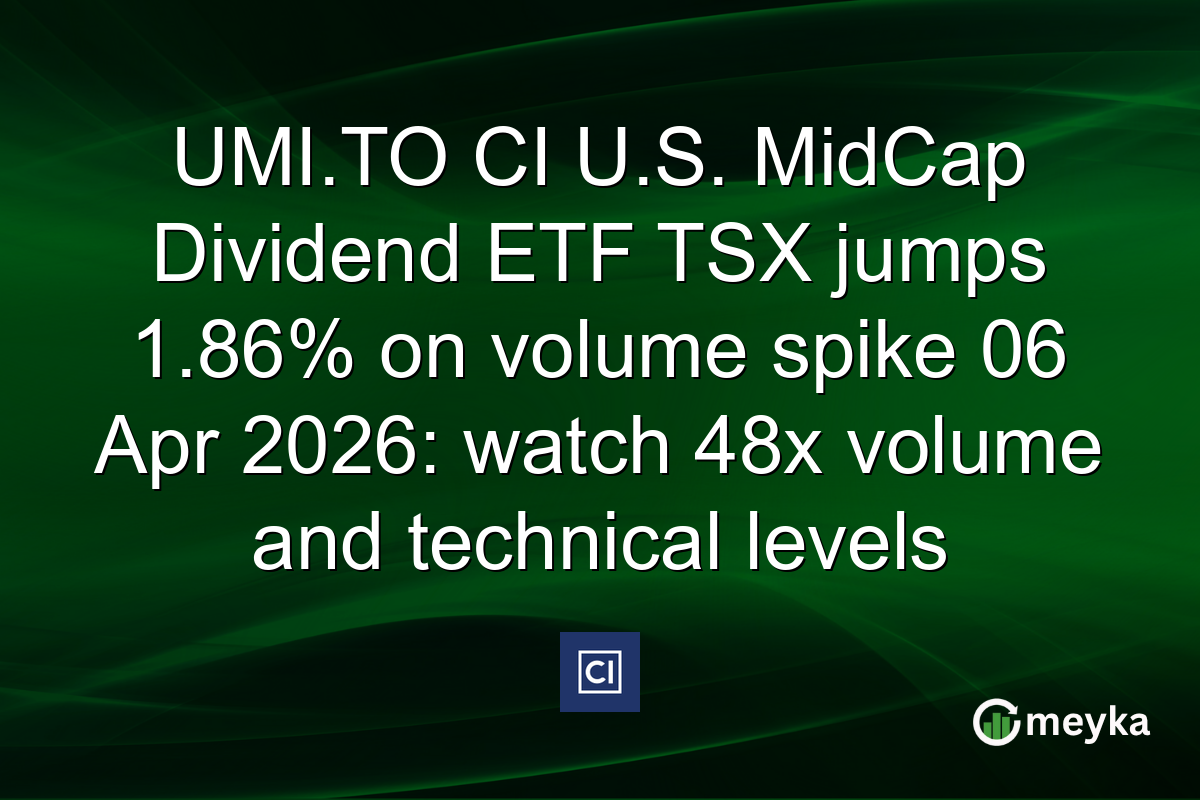 UMI.TO CI U.S. MidCap Dividend ETF TSX jumps 1.86% on volume spike 06 Apr 2026: watch 48x volume and technical levels