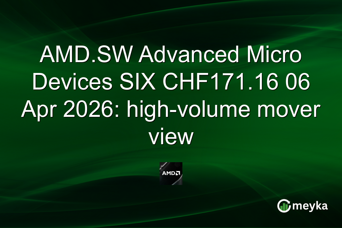 AMD.SW Advanced Micro Devices SIX CHF171.16 06 Apr 2026: high-volume mover view