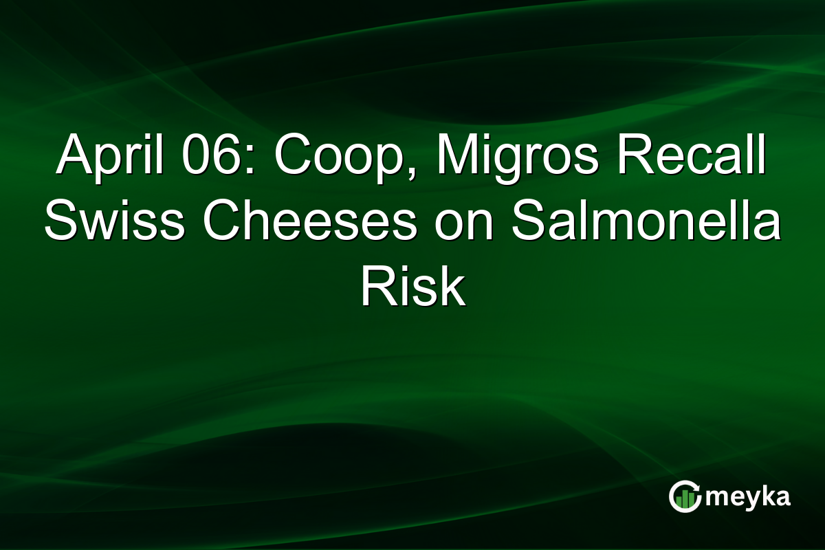 April 06: Coop, Migros Recall Swiss Cheeses on Salmonella Risk