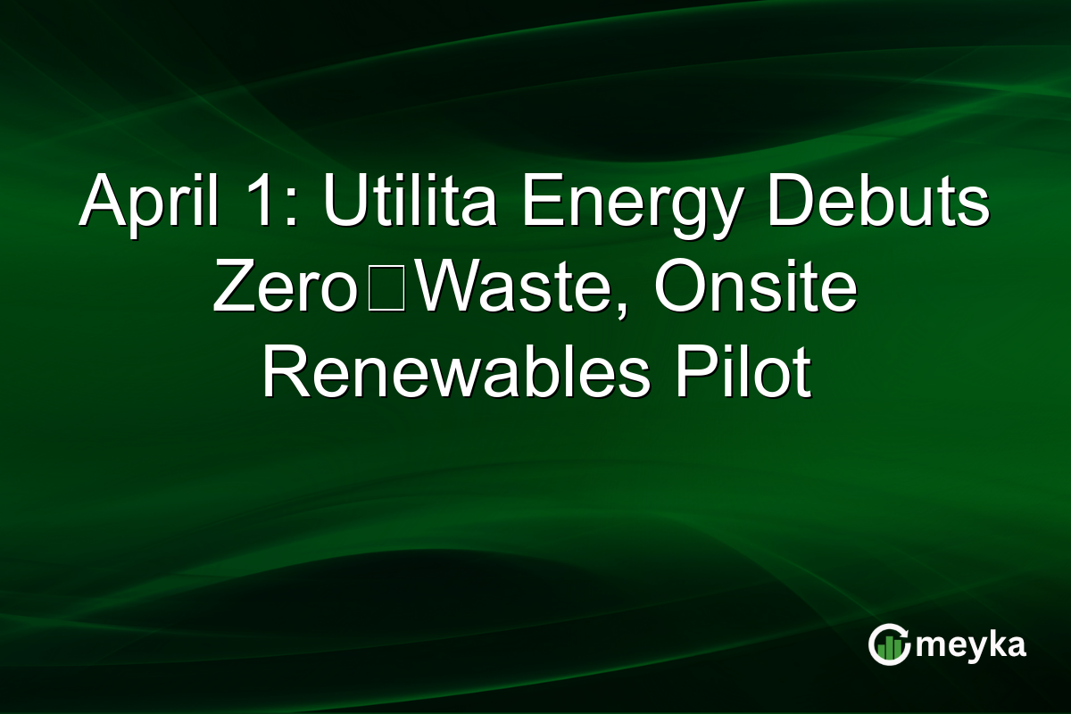 April 1: Utilita Energy Debuts Zero‑Waste, Onsite Renewables Pilot
