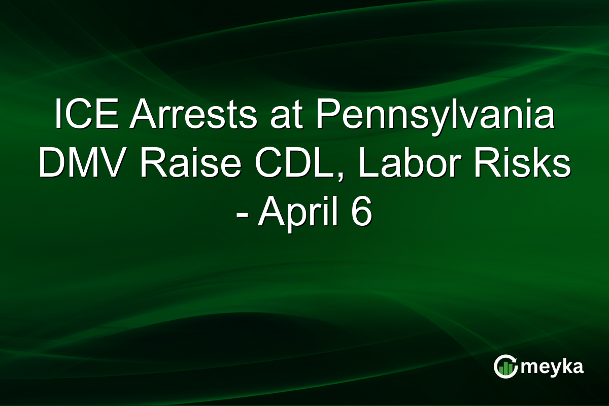 ICE Arrests at Pennsylvania DMV Raise CDL, Labor Risks – April 6