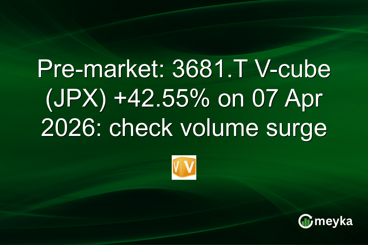 Pre-market: 3681.T V-cube (JPX) +42.55% on 07 Apr 2026: check volume surge