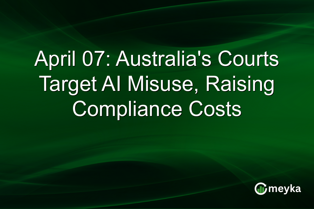 April 07: Australia’s Courts Target AI Misuse, Raising Compliance Costs
