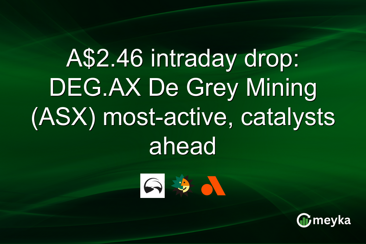A$2.46 intraday drop: DEG.AX De Grey Mining (ASX) most-active, catalysts ahead