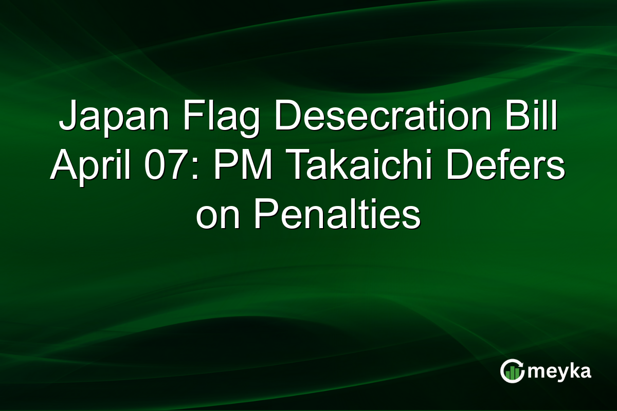 Japan Flag Desecration Bill April 07: PM Takaichi Defers on Penalties