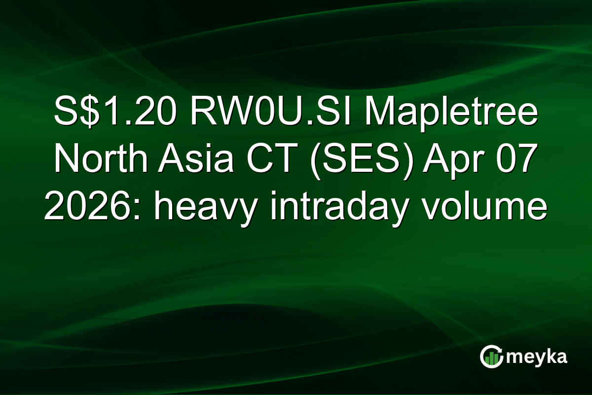 S$1.20 RW0U.SI Mapletree North Asia CT (SES) Apr 07 2026: heavy intraday volume