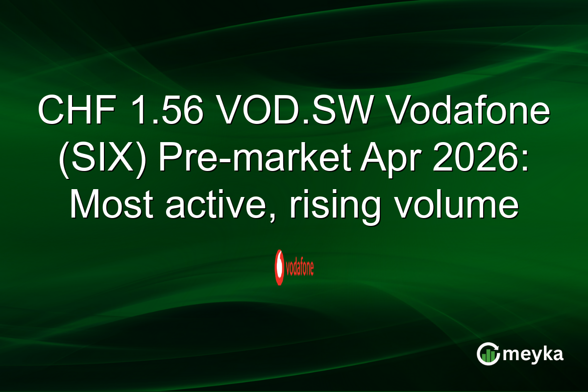 CHF 1.56 VOD.SW Vodafone (SIX) Pre-market Apr 2026: Most active, rising volume