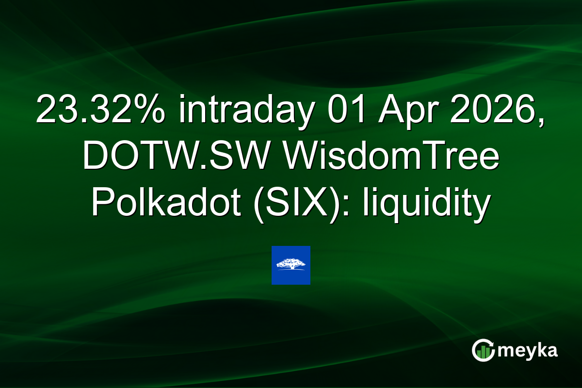 23.32% intraday 01 Apr 2026, DOTW.SW WisdomTree Polkadot (SIX): liquidity