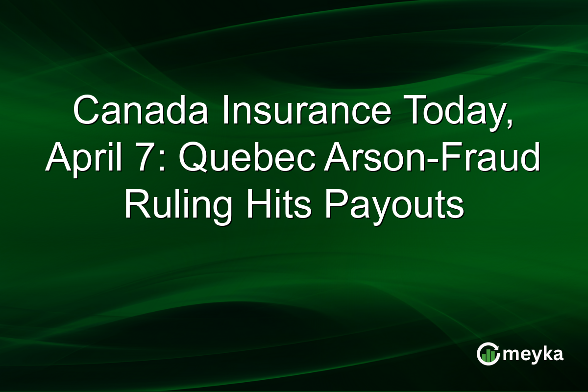 Canada Insurance Today, April 7: Quebec Arson-Fraud Ruling Hits Payouts