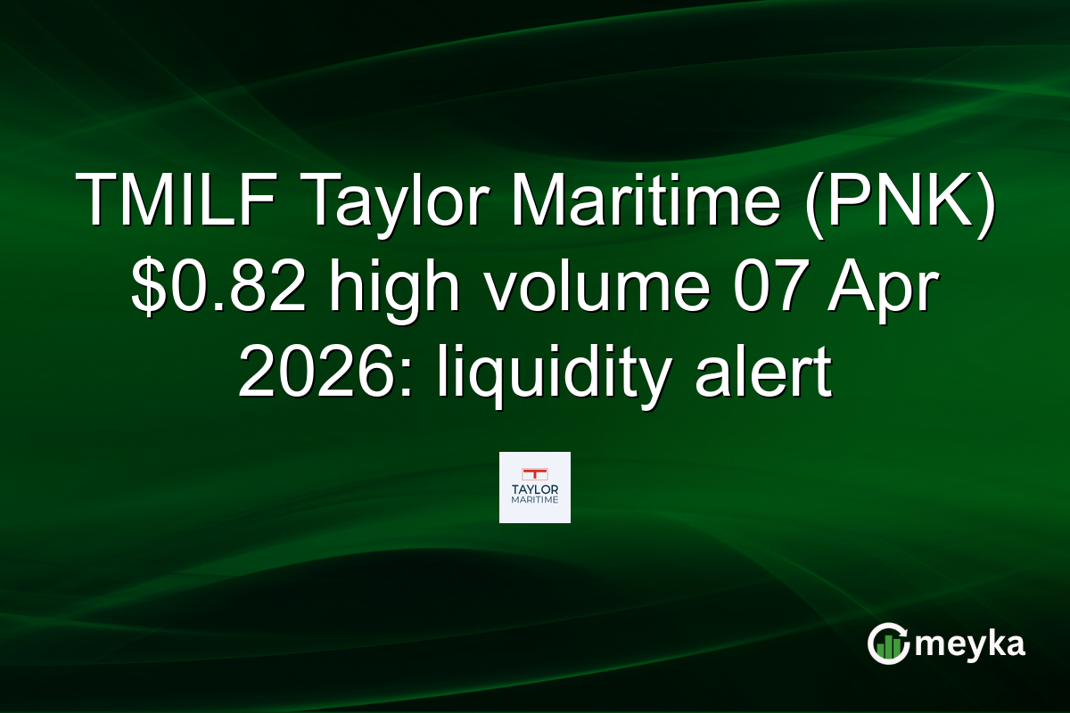 TMILF Taylor Maritime (PNK) $0.82 high volume 07 Apr 2026: liquidity alert