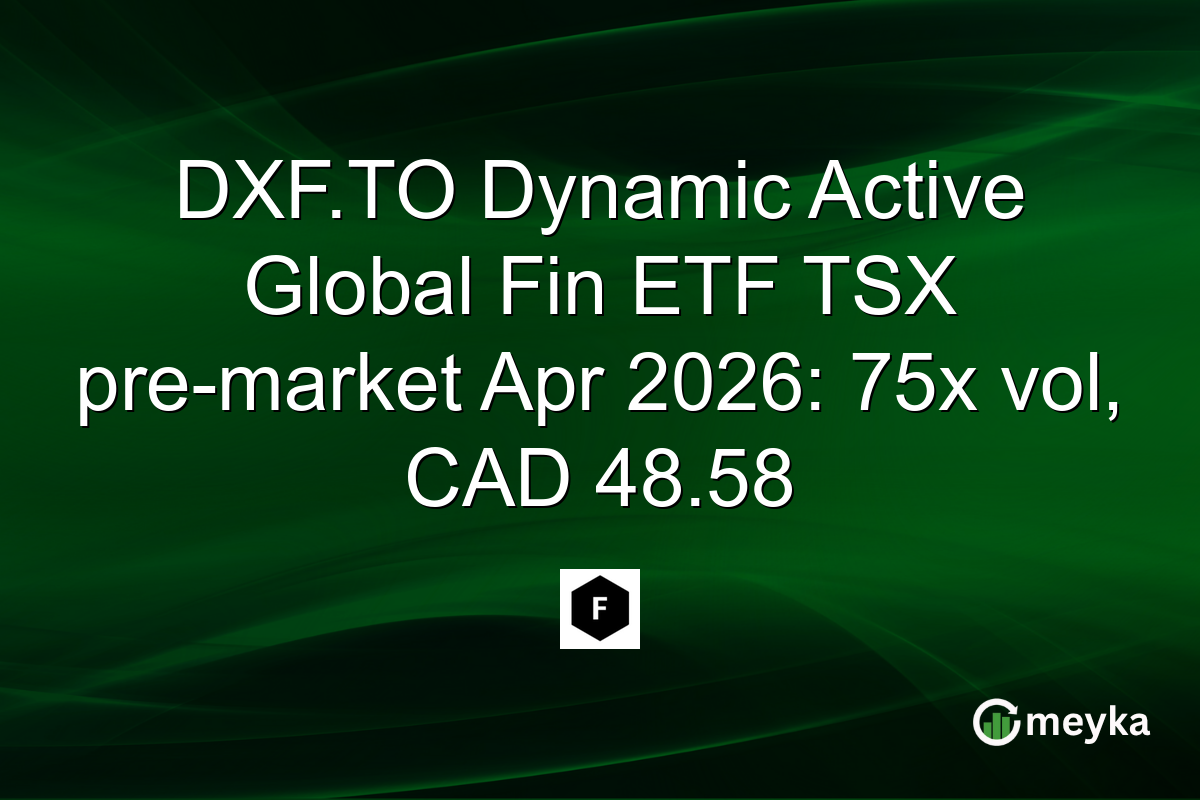 DXF.TO Dynamic Active Global Fin ETF TSX pre-market Apr 2026: 75x vol, CAD 48.58