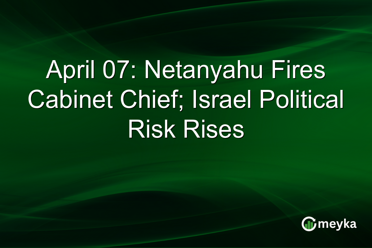 April 07: Netanyahu Fires Cabinet Chief; Israel Political Risk Rises