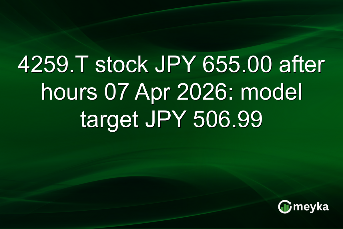 4259.T stock JPY 655.00 after hours 07 Apr 2026: model target JPY 506.99