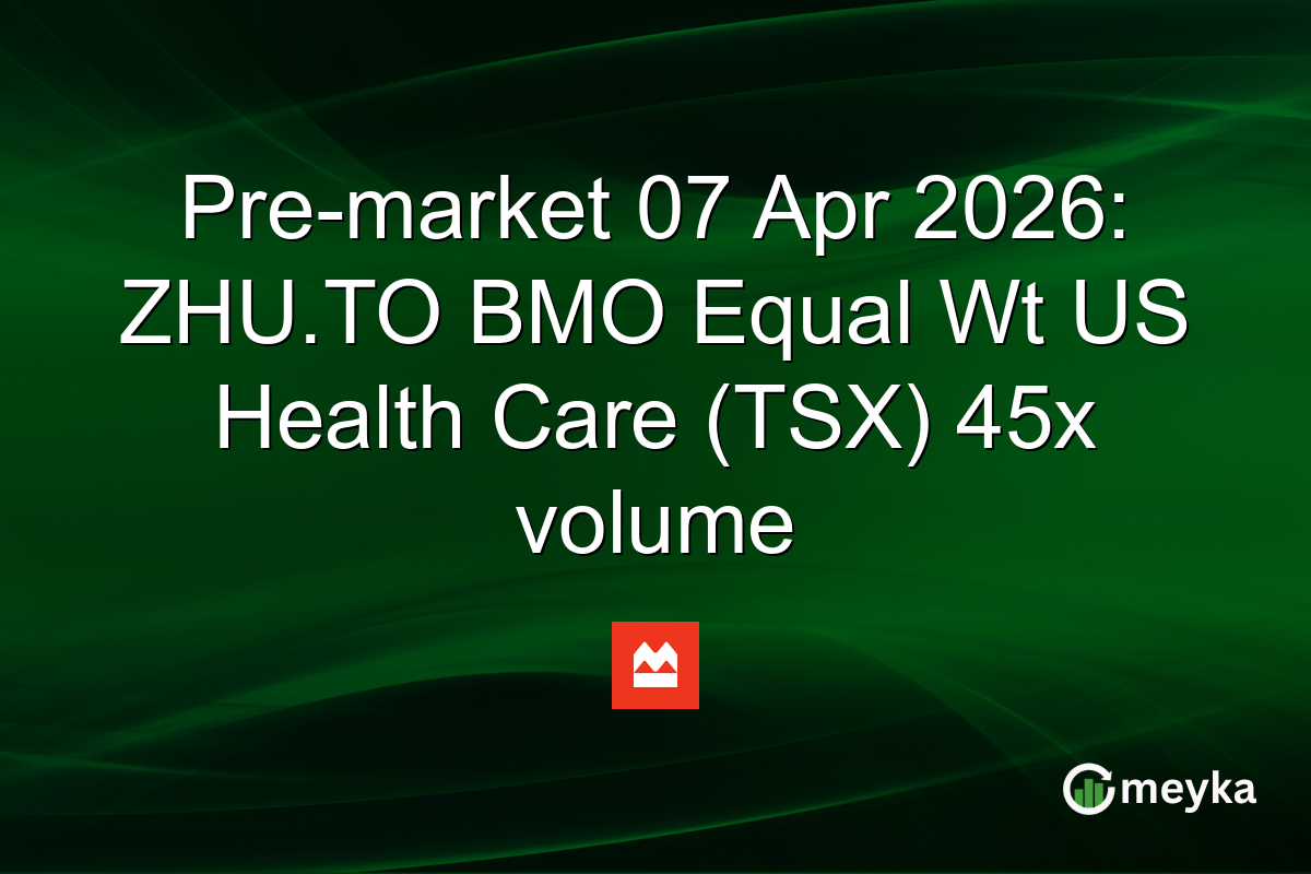 Pre-market 07 Apr 2026: ZHU.TO BMO Equal Wt US Health Care (TSX) 45x volume