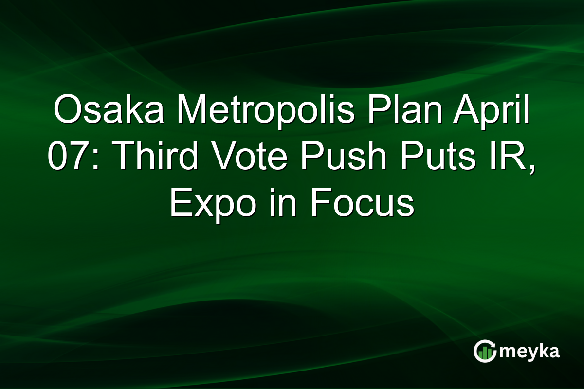 Osaka Metropolis Plan April 07: Third Vote Push Puts IR, Expo in Focus