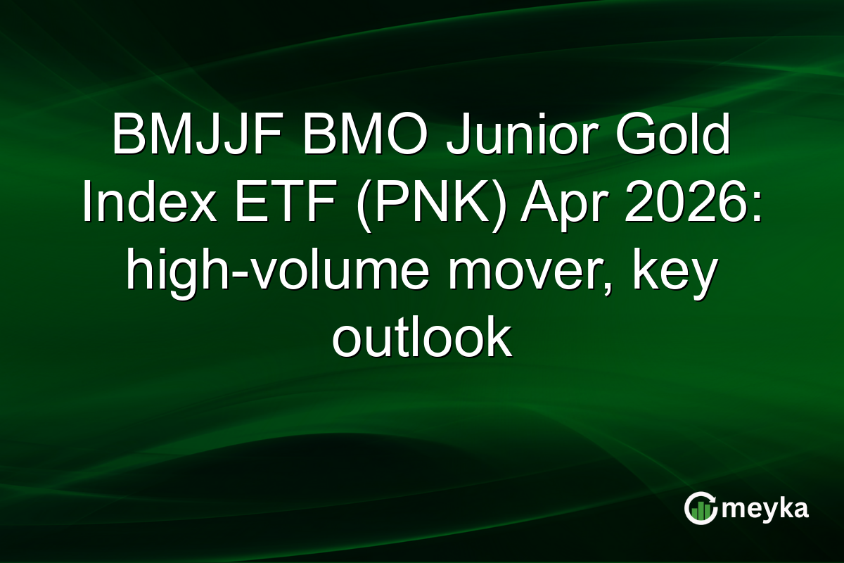 BMJJF BMO Junior Gold Index ETF (PNK) Apr 2026: high-volume mover, key outlook