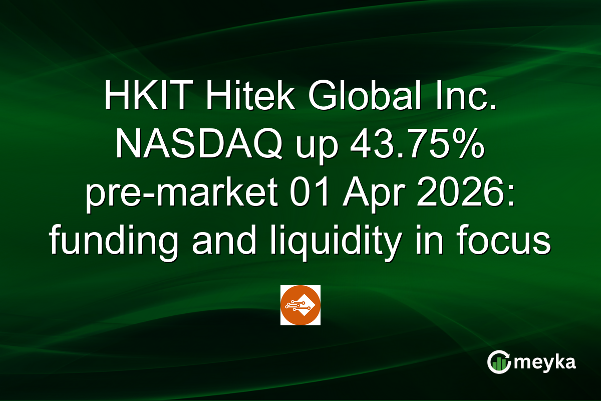 HKIT Hitek Global Inc. NASDAQ up 43.75% pre-market 01 Apr 2026: funding and liquidity in focus